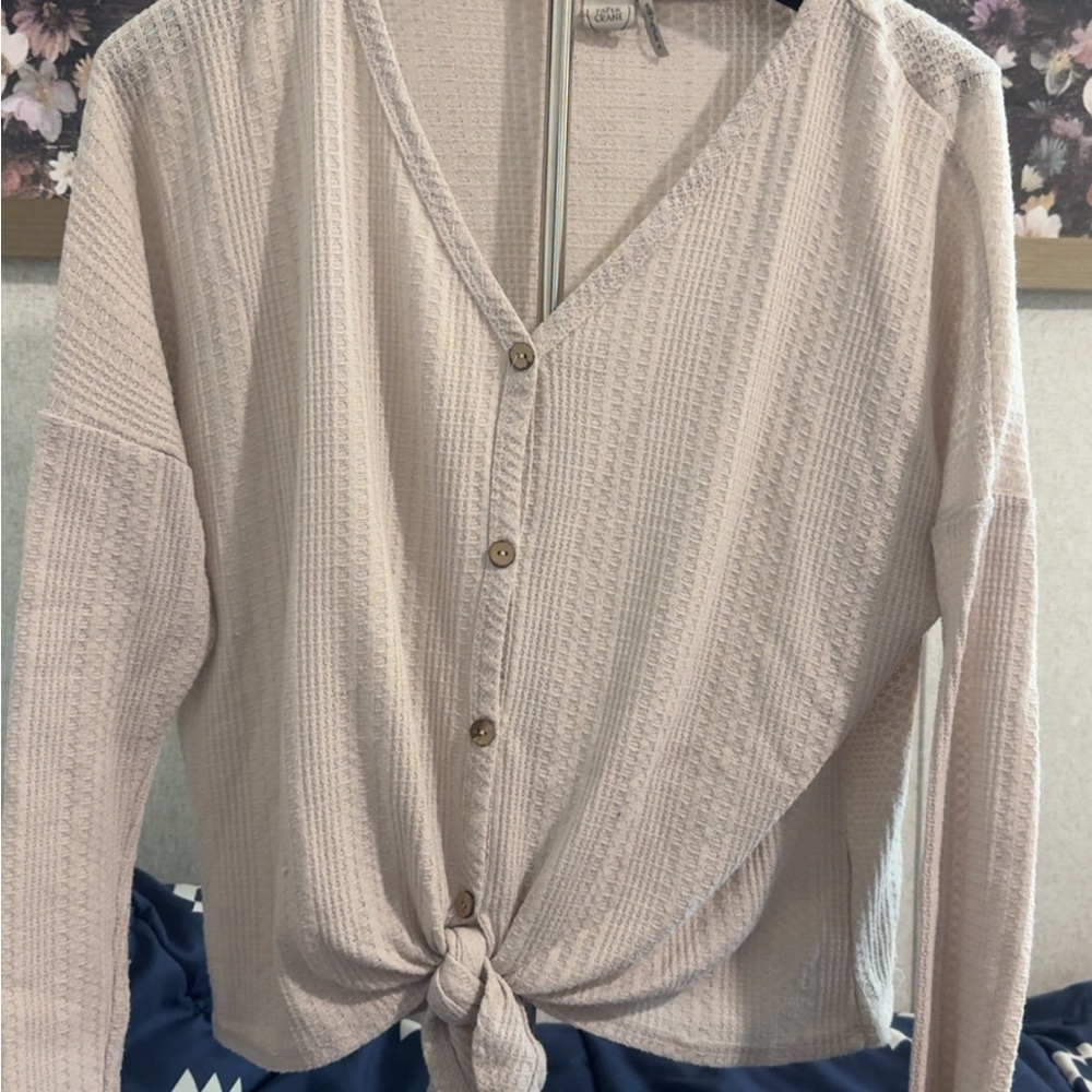Paper Crane Textured Knit Top in Light Pink